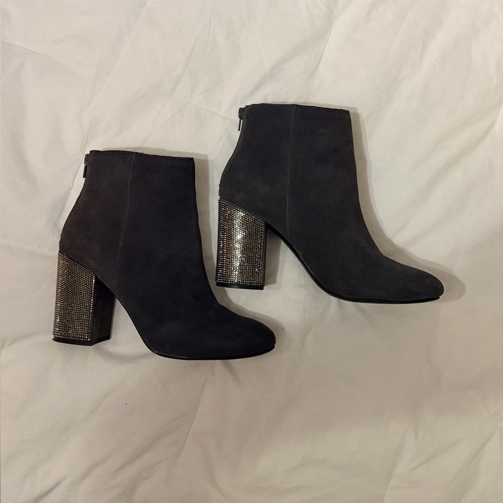 Kenneth Cole Reaction Suede and Rhinestone Booties - Picture 2 of 5